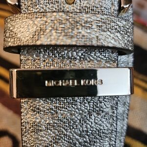 Michael Kors Shimmering Silver Belt